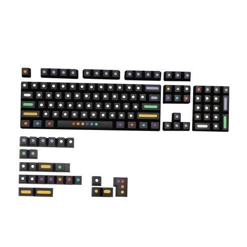 136 키 기계식 스위치 키보드 키 캡 PBT 키 캡 방진, 30x20x2cm, PBT 플라스틱, 검은 색