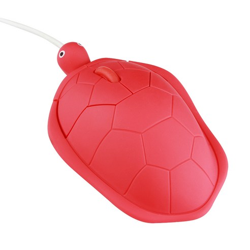 Xzante 귀여운 만화 거북이 모양의 USB 유선 광 마우스 데스크탑 노트북 컴퓨터 레드, 빨간색, ABS