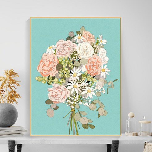다솜이네 DIY 명화그리기 "꽃" 유화 세트 30 x 40cm, 꽃3, 1개