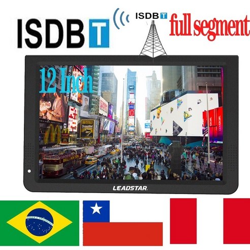 차량용 TV 후석 모니터 Leadstar 12 인치 휴대용 미니 디지털 tv isdb-t h265hevc dolby ac3 1280800 tf 카드 가정용 충전기 isdbt, 없음