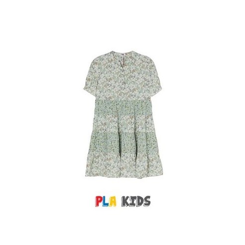 [백화점 정품] 플라스틱아일랜드 여름 롱 원피스 [KIDS]반오픈 볼륨소매 티어드 (PP2WO562)