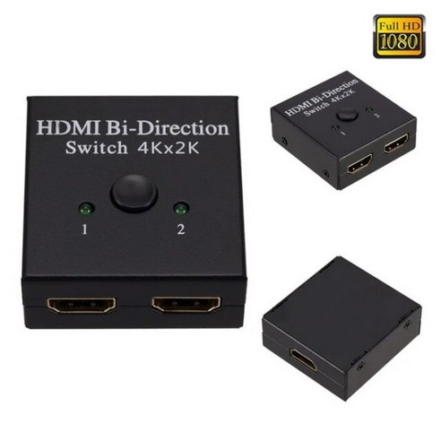 KVM 스위치 PzzPss 4K HDMI 2 포트 양방향 1x2 / 2x1 스위처 분배기PS4 pc용 Ultra HD 1080P HDR HDCP 지원 호환, 01 Black