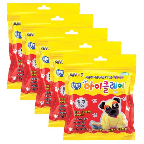 아모스 탱탱 아이클레이 파우치 5p, 빨강, 110g
