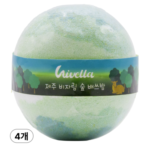 하이벨라 제주 비자림숲 배쓰밤 입욕제 버블배쓰밤, 140g, 4개