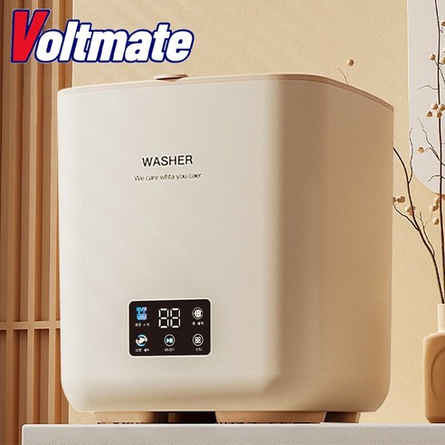 VoltMate 미니 세탁기: 좁은 공간을 위한 완벽한 세탁 솔루션, 전자동으로 편리하게!