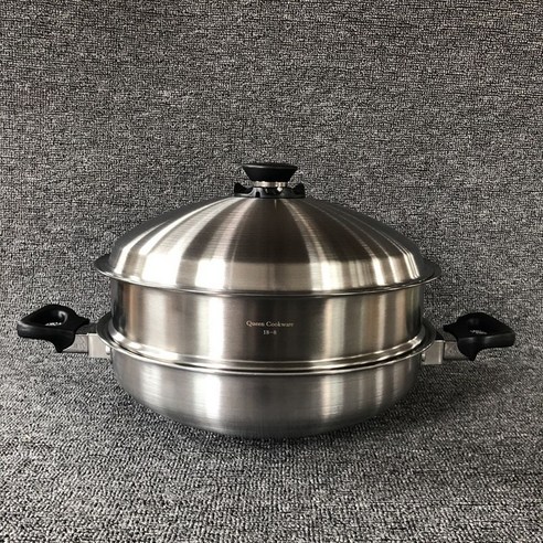 암웨이 중국스타일 냄비 동일타입 스텐웍 볶음솥 물없음 스텐팬, T12-36칠층 매우 두껍고 평평하지 않다, 1개