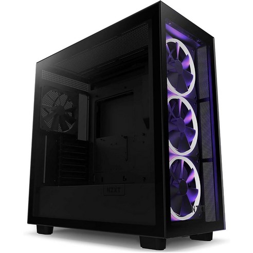 NZXT H7 Elite - CM-H71EW-02 - ATX 미드 타워 PC 게이밍 케이스 - 전면 I/O USB Type-C 포트 - 퀵 릴리즈 강화 유리 사이드 패널 - 화이트, RGB fan_H7 Flow