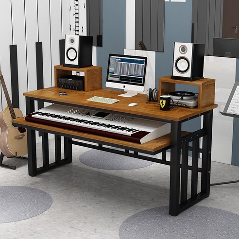 조립식 미디 작업용 테이블 – 화이트 보드 피아노 책상, 140x60x83cm 미디데스크