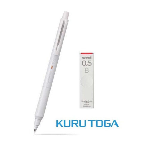 유니 쿠루토가 KS 샤프 2023년 신상품 스트레스 프리, 라이트그레이 + 샤프심 0.5 B