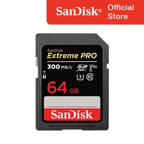 샌디스크 익스트림 프로 SD 메모리카드 SDXC V90 U3 C10 UHS-II SDSDXDK, 1개, 64GB