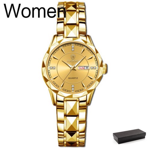 호연지기킹 커플시계 기념커플 금장시계 남여 공용 메탈시계 남자손목시계 여자손목시계