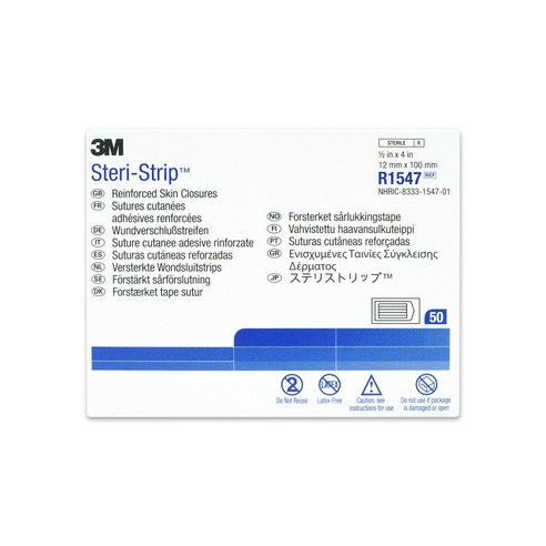 3M 스테리스트립 피부봉합테이프 R1547 (12x100mm) 50개입 흉터관리 의료용봉합유지기, 1개