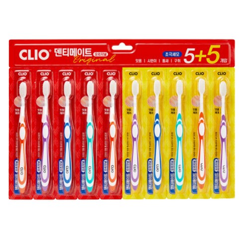 클리오 덴티메이트 초극세모 칫솔, 10개입, 2개