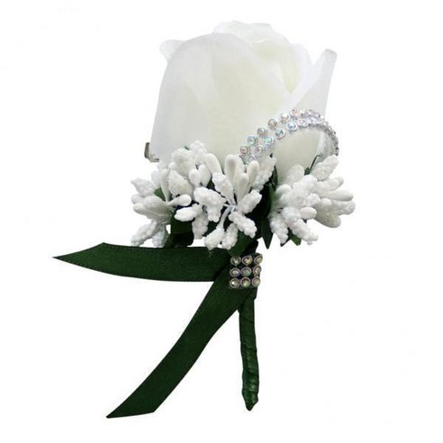2-6팩 자극 장미 꽃 브로치 핀 웨딩 코사지 핀 흰색과 어두운