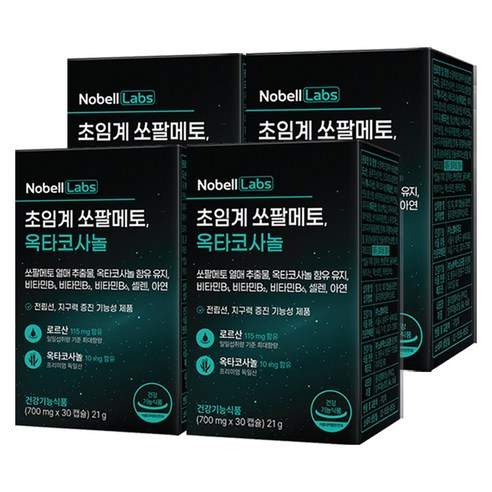 노벨랩스 초임계 쏘팔메토 옥타코사놀 전립선 건강 영양제, 30캡슐, 4개