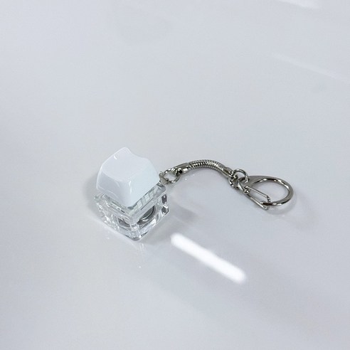 LED 키캡 키링 화이트 1구 고양이 MAO 프로파일 열쇠고리 RGB 딸깍이 청축 가방 차키 에어팟, 1개