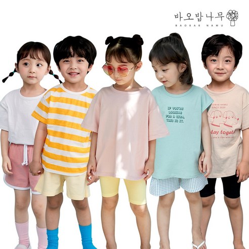 [바오밥나무] 2021 S/S 아동 반팔 티셔츠/반바지/레깅스/외출복/등원룩 49종 리뷰후기