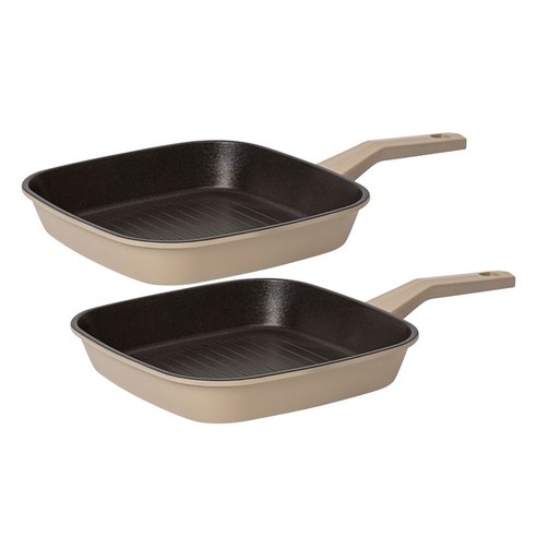 퀸센스 로얄 프라이팬2종세트, 사각그릴팬27cm+사각그릴팬27cm