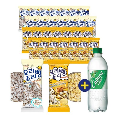 요리죠리뻥 클래식 8g 15봉지+ 요리죠리뻥 허니버터맛 10g 15봉지, 15개씩(총30봉지), 칠성사이다 500ml 1개