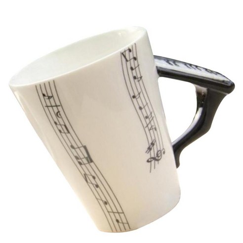 400ml 음표 세라믹 커피잔 차 여행 우유 컵 탁상 - 피아노 5선, 피아노 다섯 라인, 설명