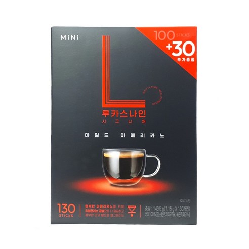 루카스나인 시그니처 슬로프레소 아메리카노 마일드 원두커피믹스, 1.15g, 130개입, 4개