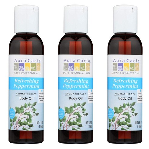 아우라카시아 아로마테라피 바디 오일, 118ml, 3개, Refreshing Peppermint
