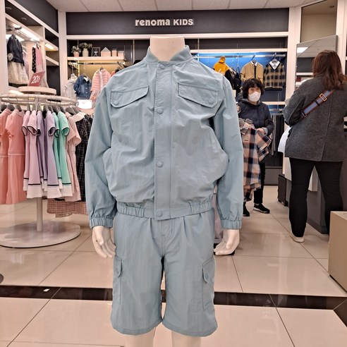 [레노마키즈] 22년 여름 신상. ** 세일!! ** 시원하고 보송하게 입는 아이스 스킨 블루종 중저가!! 블루종 솔리드 세트 R2220J009 R2220P201
