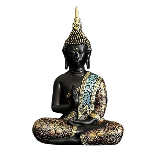 거실 장식을위한 앉아있는 장식을 명상하는 부처님 동상, 수지, 여러 가지 빛깔의