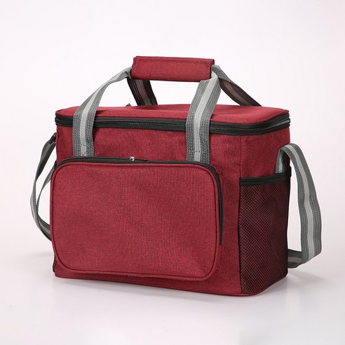 쿨러백 다용도 보온/보냉 가방 휴대가 편리한 도시락 가방, 붉은색