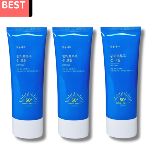 식물나라 산소수 워터프루프 선스프레이 100ml SPF50+ PA+++ 여름 강 바다 물놀이 자외선차단, 3개