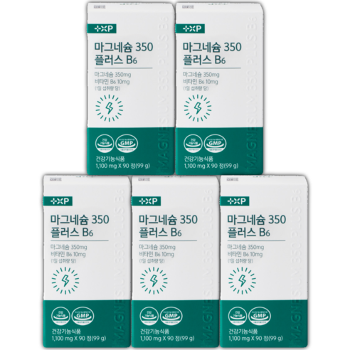 마그네슘350 비타민 B6 성분 마그비 스피드 눈민떨림 이명 신경과 근육 기능 유지에 필요한 영양소, 90정, 5개