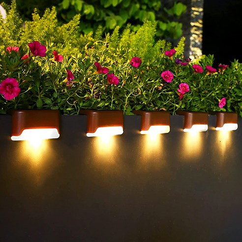txzzy LED 방수 태양광 정원등 태양광 계단등 16개, 흰색