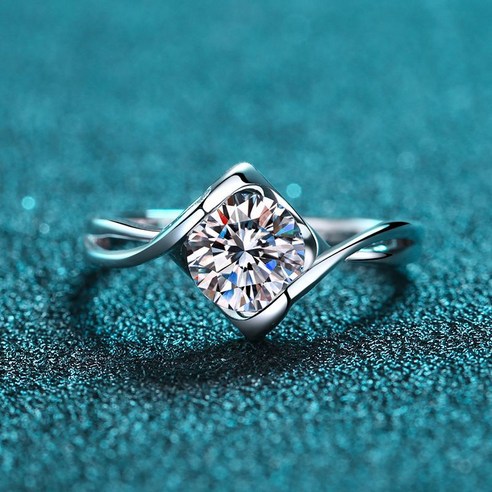 KORELAN 다이아몬드 반지 925 순은 반지 여천사 키스 1캐럿 모산스톤 반지 모산석입니다