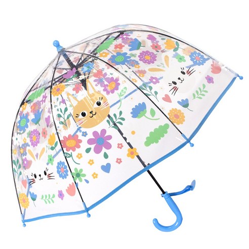 키즈스퀘어 아동용 투명 돔형 우산 토끼
