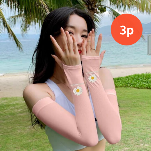 코일리룸 여성 쿨토시 팔토시 쫀쫀한 자외선 차단 골프 심리스 토시, 핑크3p, 3개