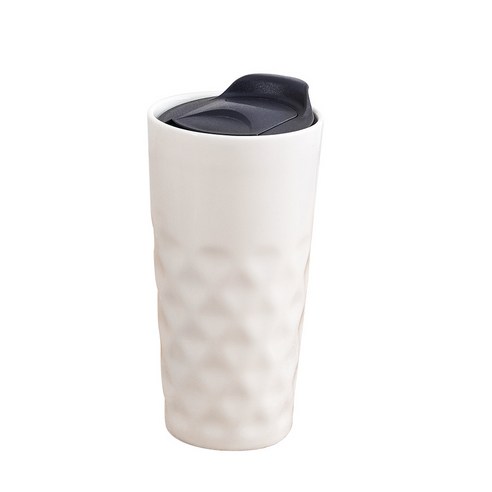 머그컵 실리콘 커버 크리에이티브 논슬립 세라믹 컵, 하얀색, 401-500ml