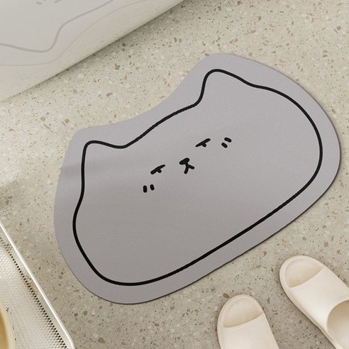 코스모999 강력뽀송 고양이 빨아쓰는 규조토 발매트, 그레이