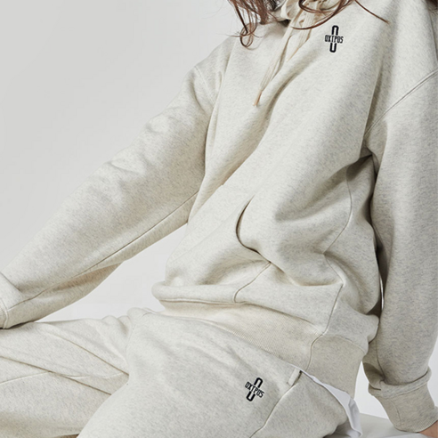 옥트퍼스 여성 후드 집업 오버핏 트레이닝 세트 기모 긴팔 맨투맨