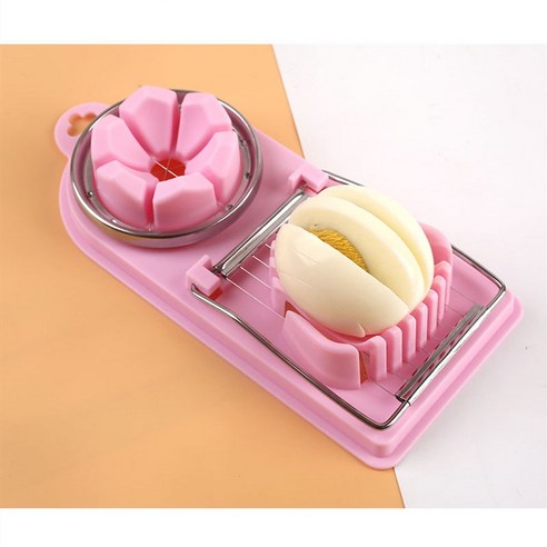 계란 슬라이서 계란 커터 도구 분배기 다기능 계란 절단 도구, pink