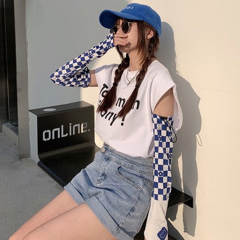 DFMEI Klein Blue 바둑판 느슨한 조절 가능한 선 스크린, 색깔1