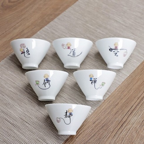 FREELIFE 전통찻잔세트 예쁜 도자기 JP-414, 6PCS 50ml3-106