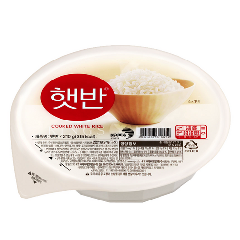 햇반 백미밥, 210g, 36개