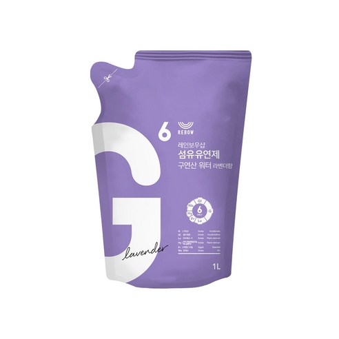 레인보우샵 섬유유연제 구연산 워터 라벤더향 리필, 1L, 1개