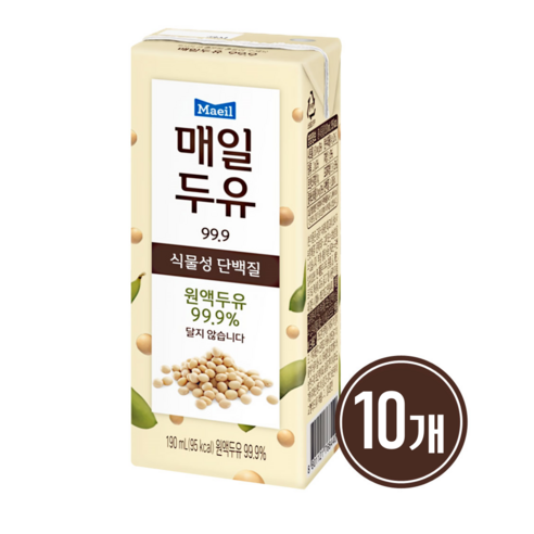 매일유업 매일두유 99.9, 190ml, 10개