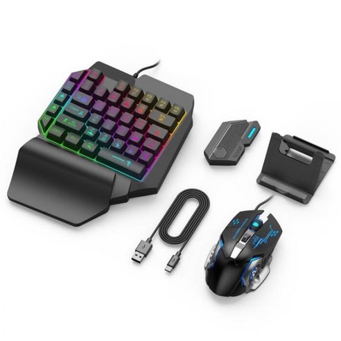 Xzante PUBG 컨트롤러 게임용 게임 패드 모바일 IOS Android 어댑터용 Bluetooth 키보드 마우스 변환기 Mix SE 세트, 검은 색, ABS