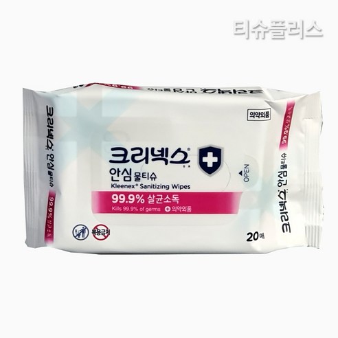 크리넥스 안심 물티슈, 20매, 12개