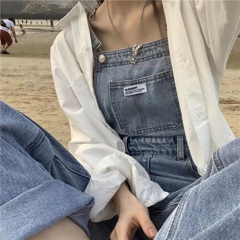 KORELAN 서양풍 감령 데님 멜빵바지