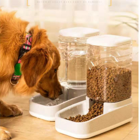 소확행홈 대용량 고양이 강아지 자동급식기 자동급수기 3.8L D4, 대리석 색 정수기, 1개