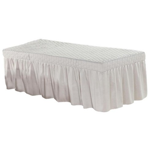 75x31 인치 극세사 아름다움 두껍게 하는 안마 테이블 치마 침대 덮개 단색, 회색, 설명