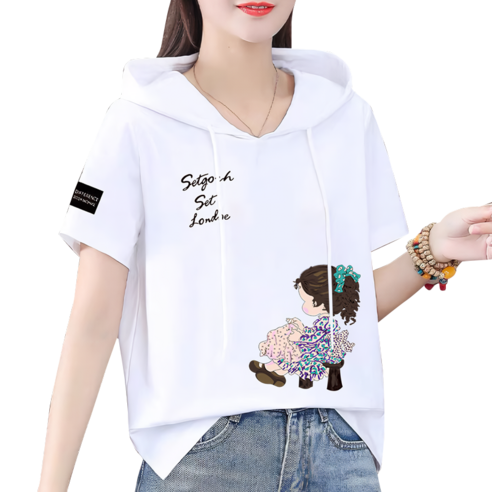 여름 나들이의 주인공, 애틩앙 애니레터 후드 반팔티